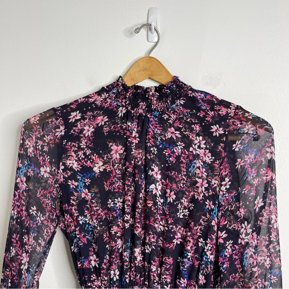 MISA Los Angeles Savanna Asymmetrical Mini Dress Ditsy Multi Ruffle Romantic S - Picture 10 of 17